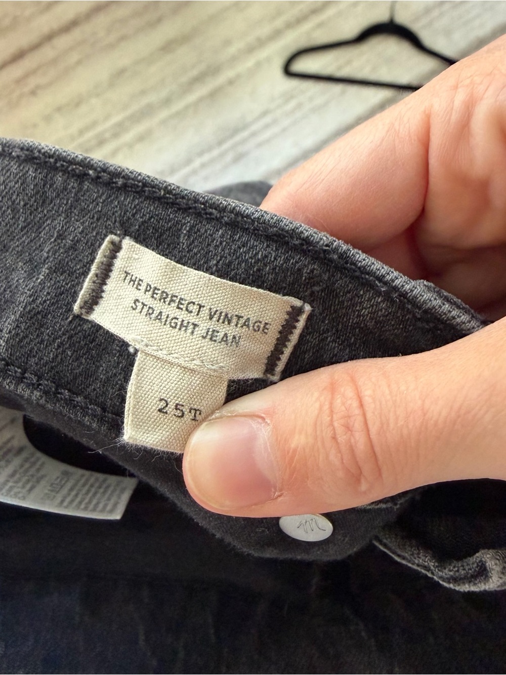 Madewell Perfect Vintage Straight Jeans in Washed Black - Tall length